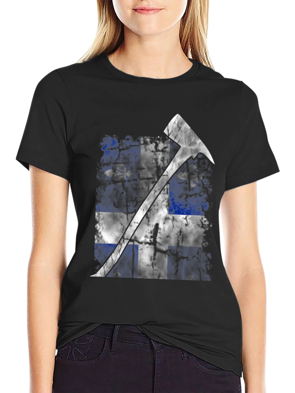 Quebec Flag Fire Axe T-Shirt