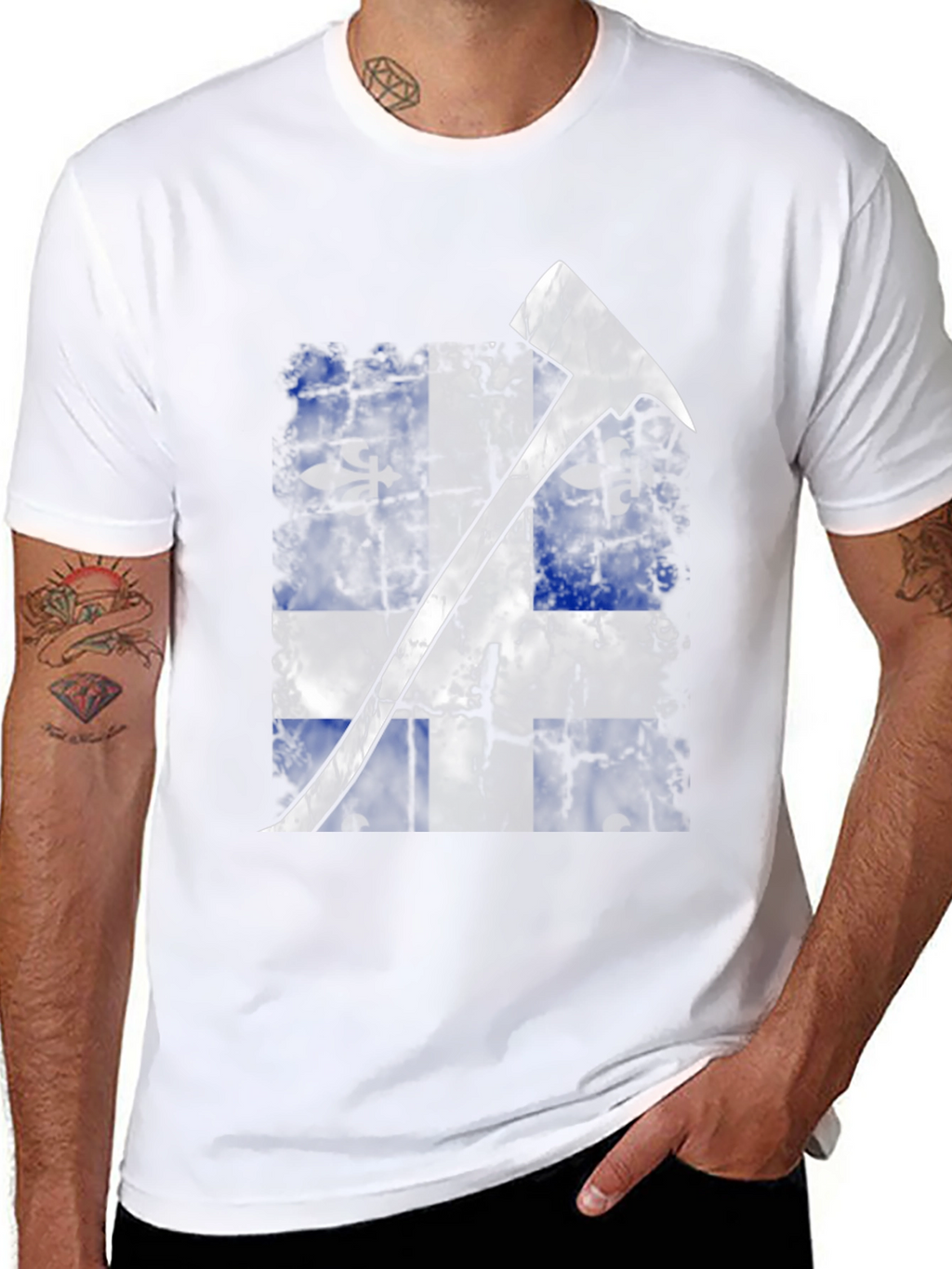 Quebec Flag Fire Axe T-Shirt