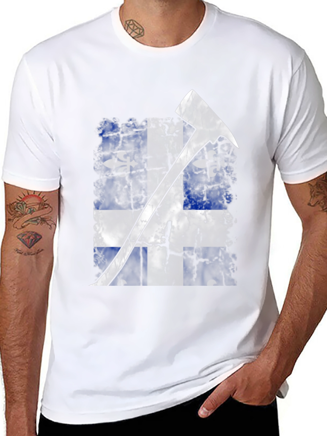 Quebec Flag Fire Axe T-Shirt