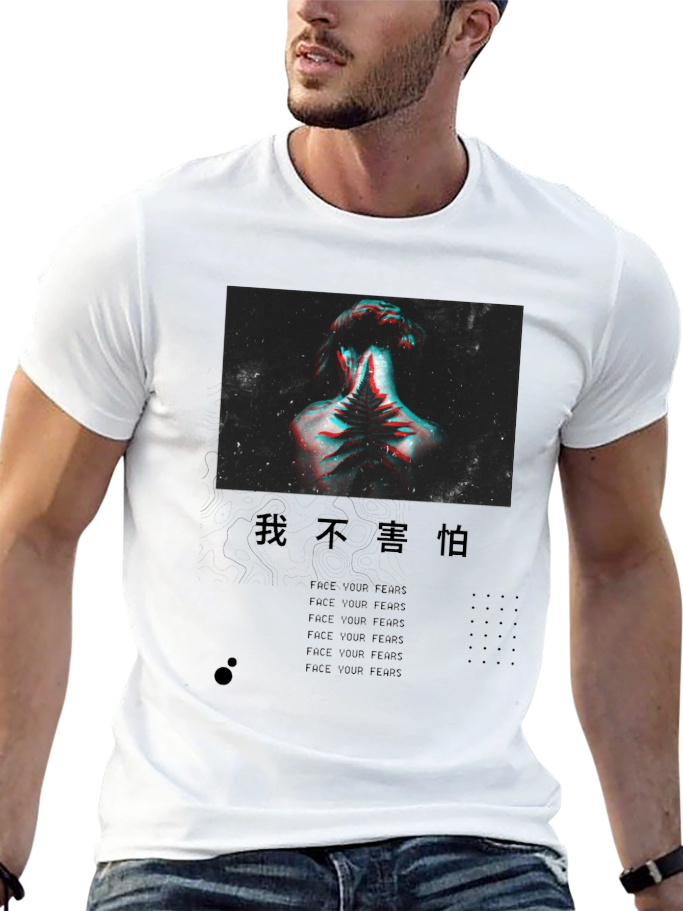 Bold Graphic Print Black T-Shirt