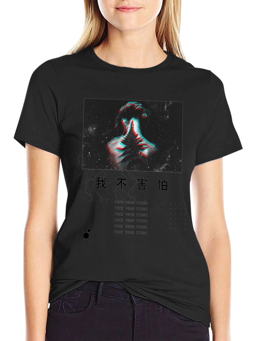 Bold Graphic Print Black T-Shirt
