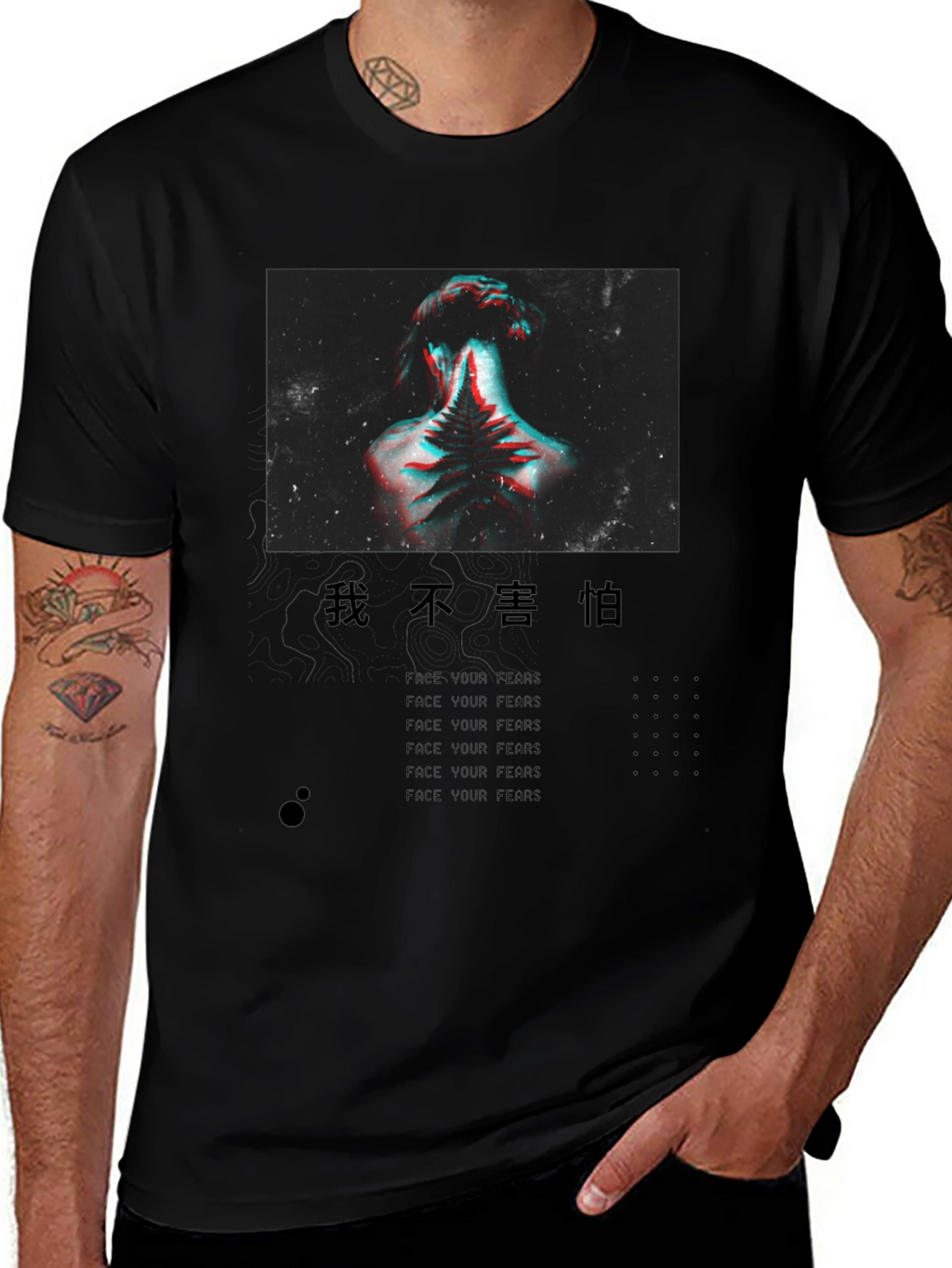 Bold Graphic Print Black T-Shirt