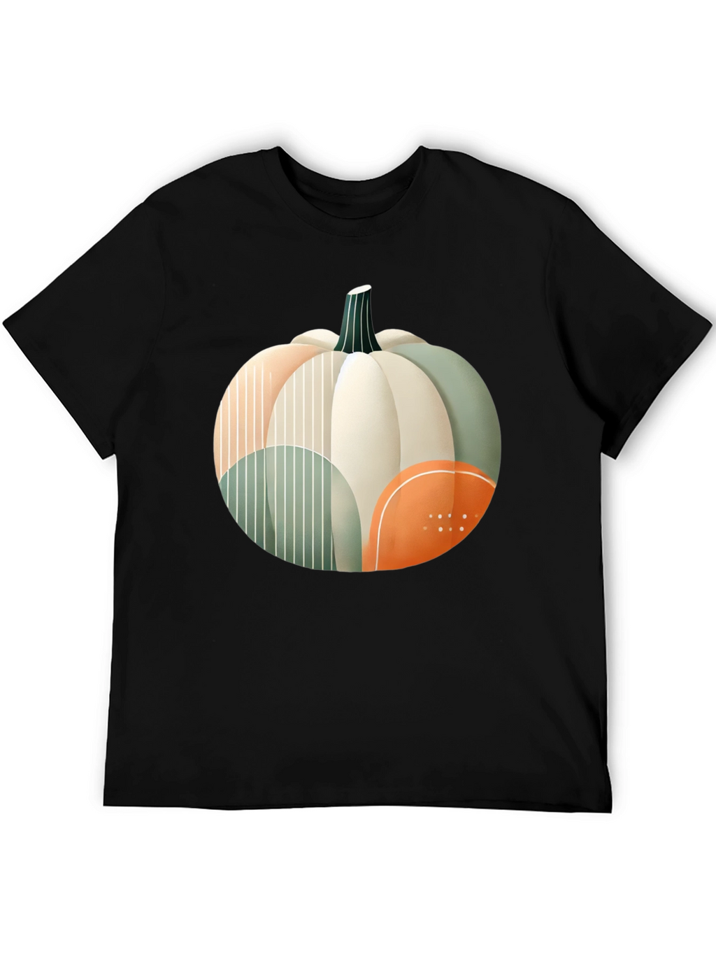 Abstract Pumpkin Graphic T-Shirt - Modern Fall Apparel