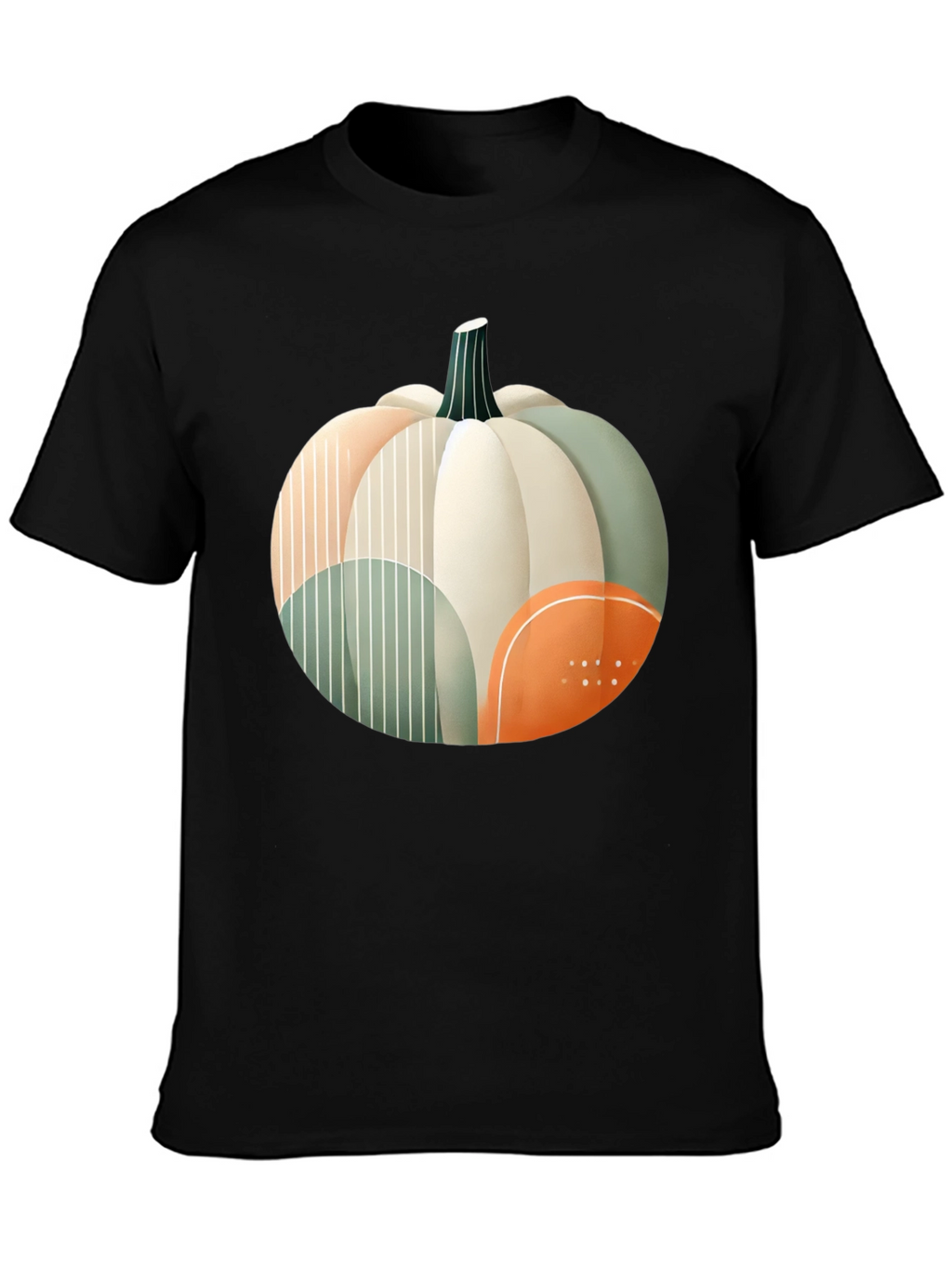 Abstract Pumpkin Graphic T-Shirt - Modern Fall Apparel