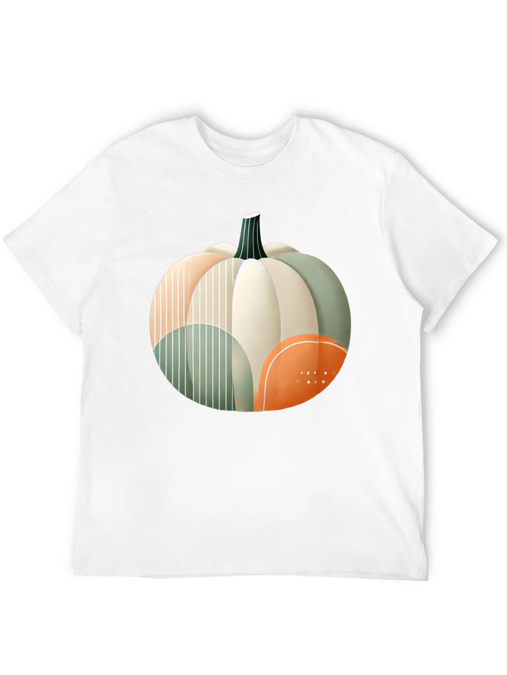 Abstract Pumpkin Graphic T-Shirt - Modern Fall Apparel