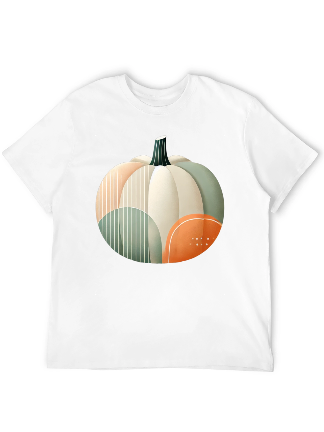 Abstract Pumpkin Graphic T-Shirt - Modern Fall Apparel