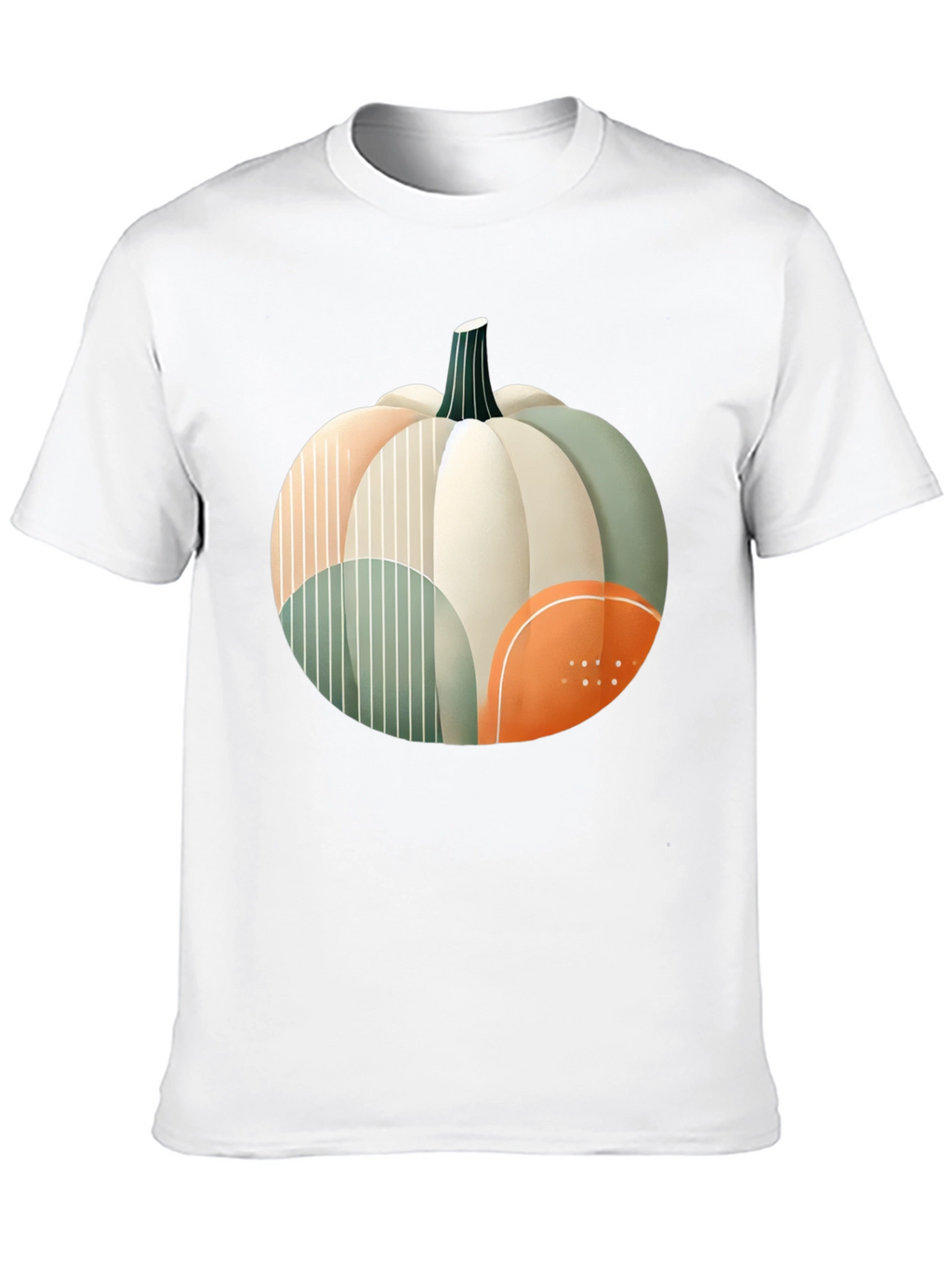 Abstract Pumpkin Graphic T-Shirt - Modern Fall Apparel