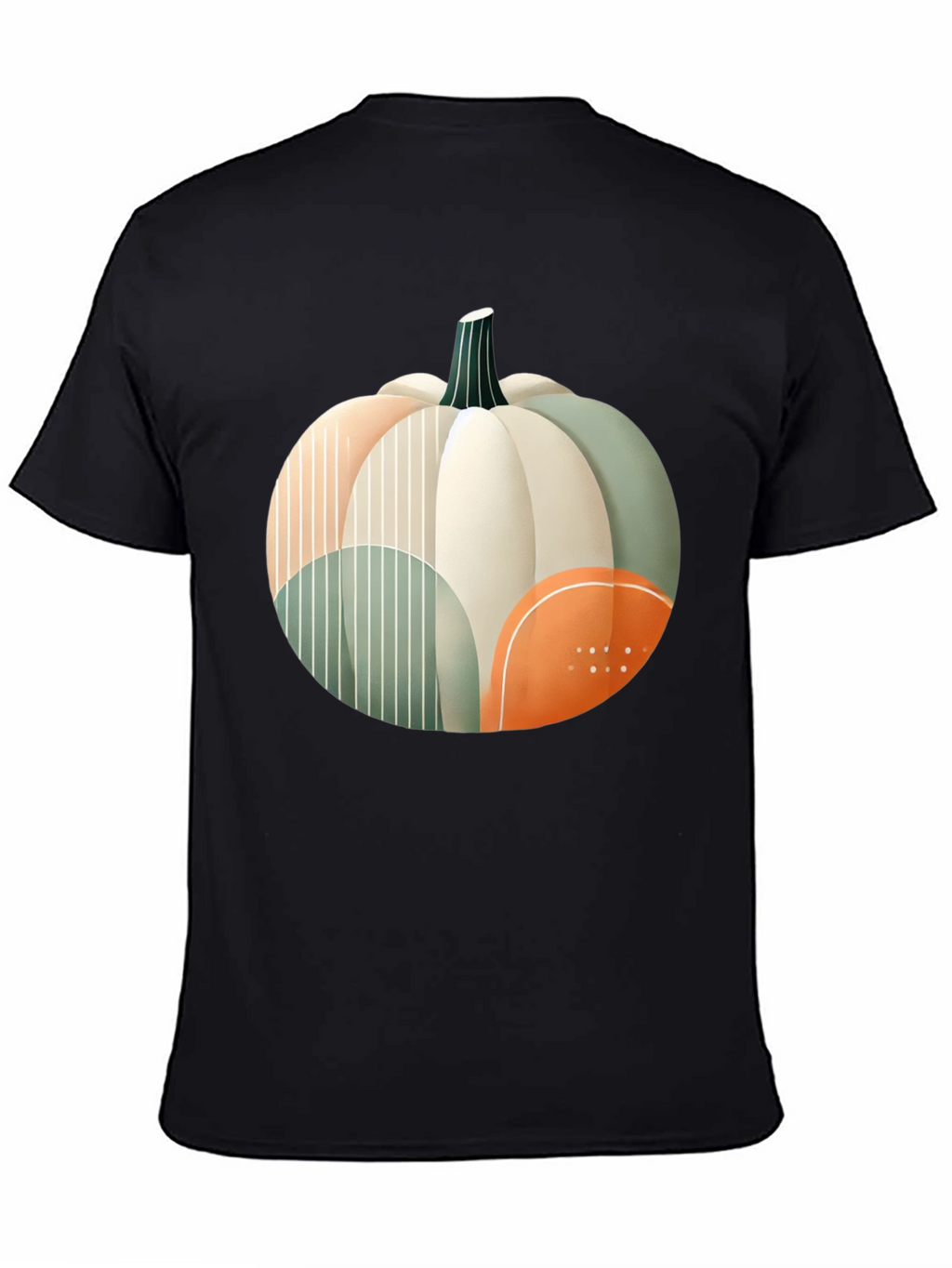 Abstract Pumpkin Graphic T-Shirt - Modern Fall Apparel