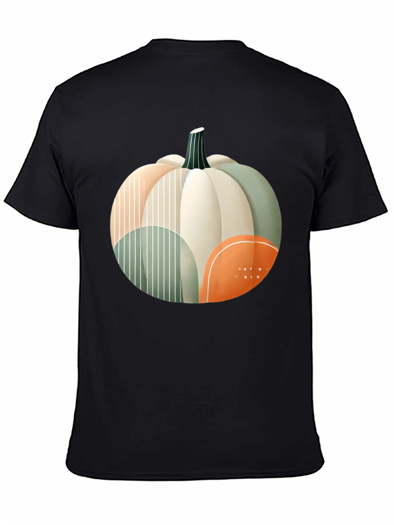 Abstract Pumpkin Graphic T-Shirt - Modern Fall Apparel