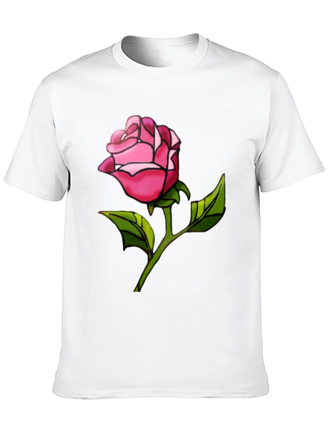 Rose Graphic Tee - Black Casual T-Shirt