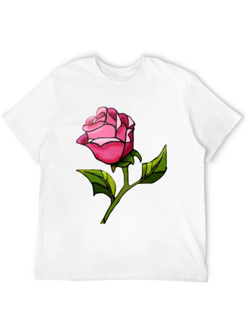 Rose Graphic Tee - Black Casual T-Shirt