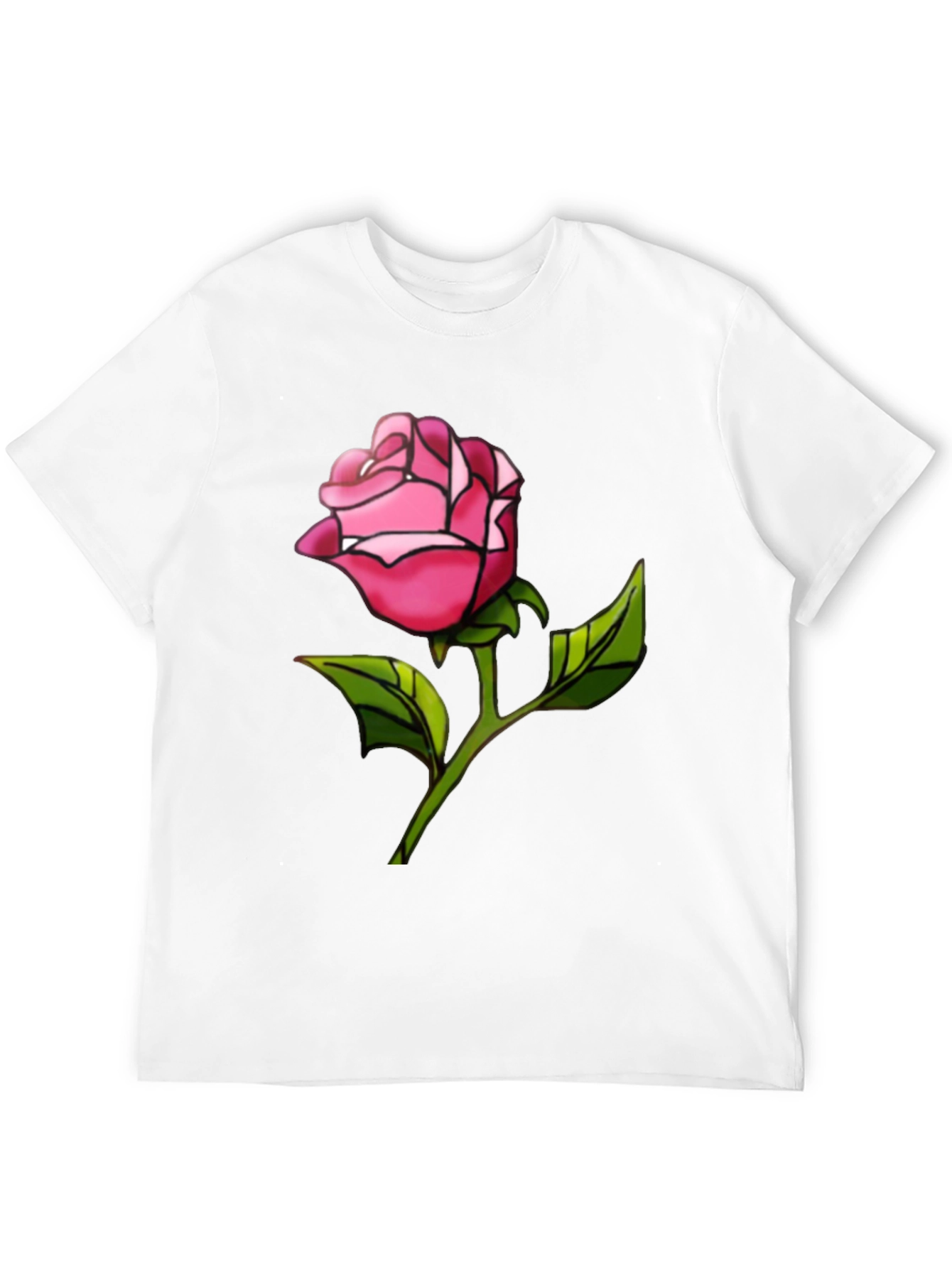 Rose Graphic Tee - Black Casual T-Shirt