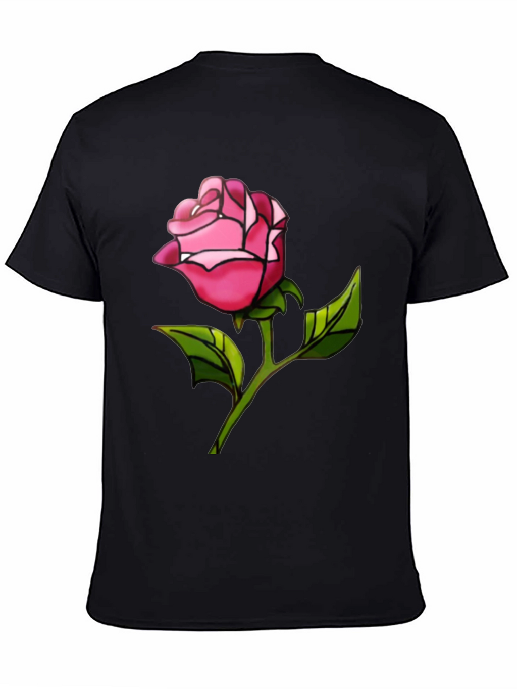 Rose Graphic Tee - Black Casual T-Shirt