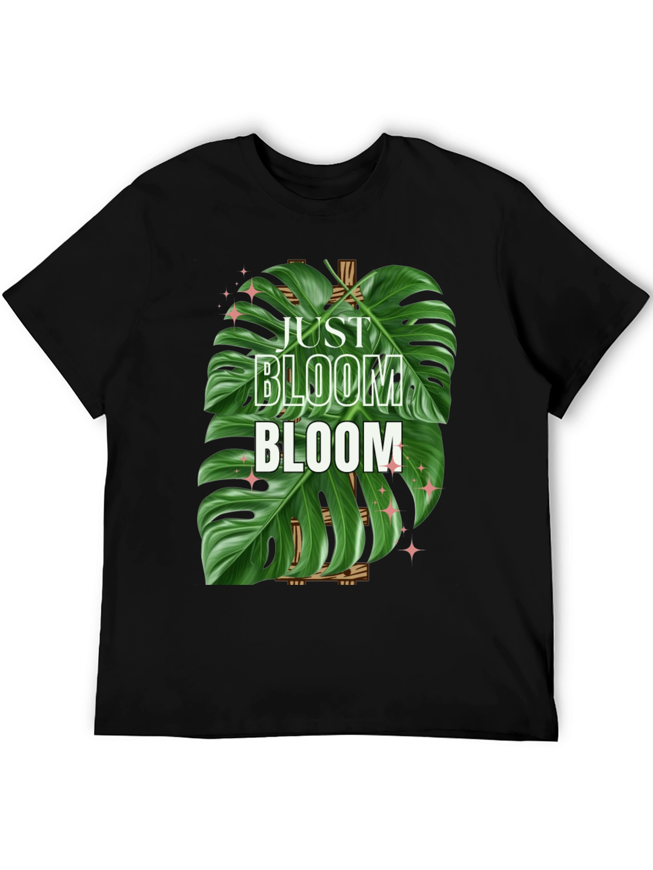 Just Bloom T-Shirt - Tropical Monstera Leaf Design