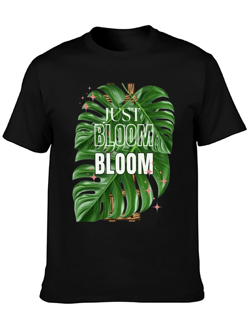 Just Bloom T-Shirt - Tropical Monstera Leaf Design