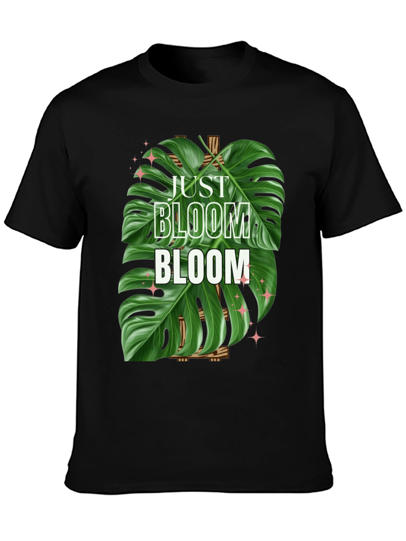 Just Bloom T-Shirt - Tropical Monstera Leaf Design