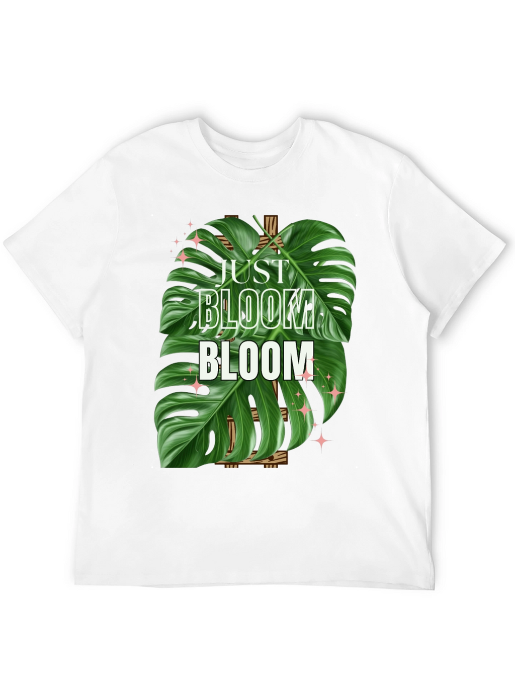 Just Bloom T-Shirt - Tropical Monstera Leaf Design