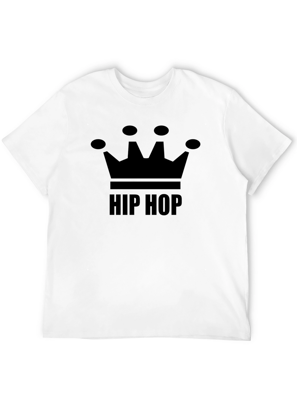 Hip Hop Crown Graphic Tee - Black Cotton Blend