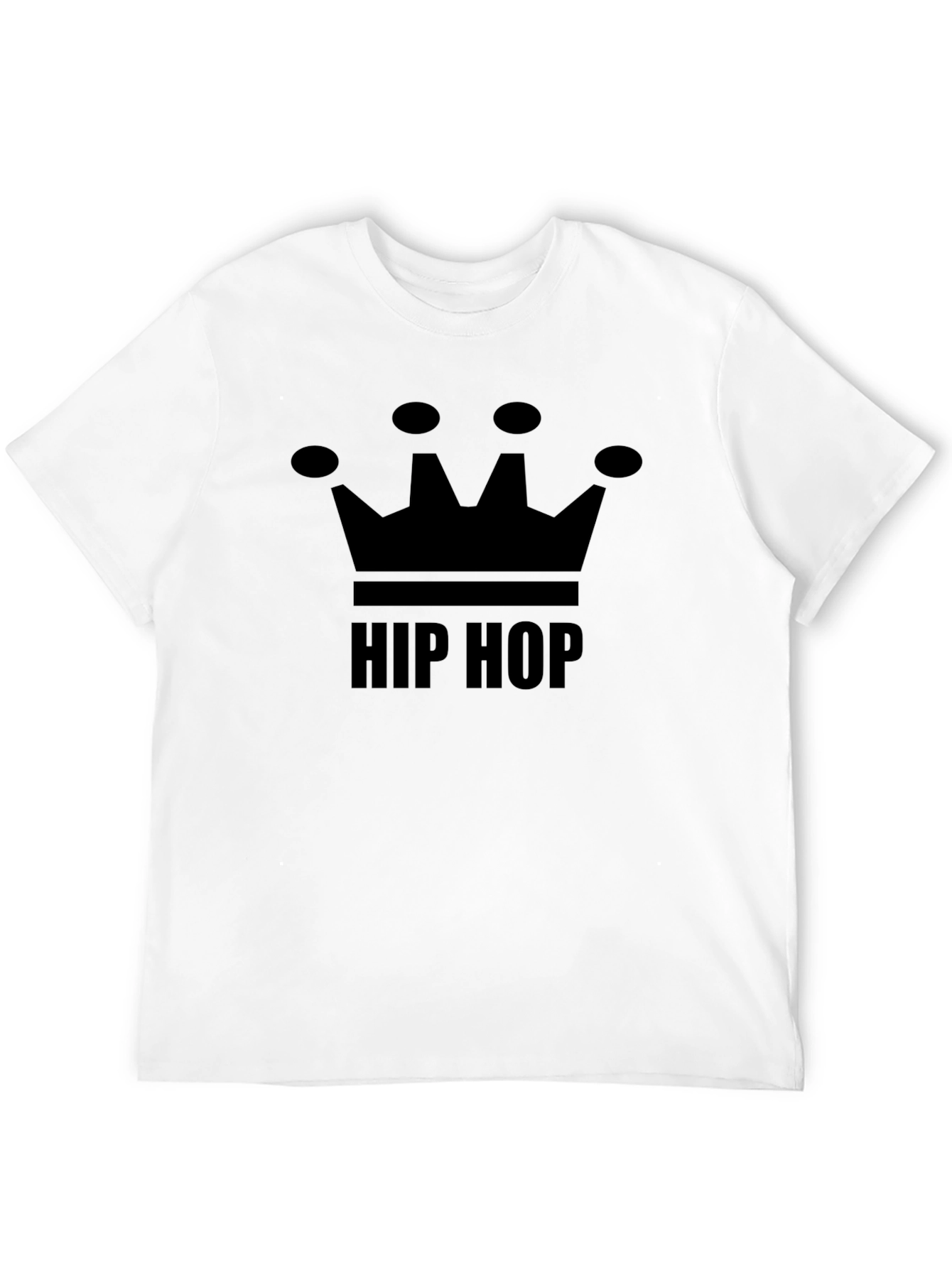 Hip Hop Crown Graphic Tee - Black Cotton Blend