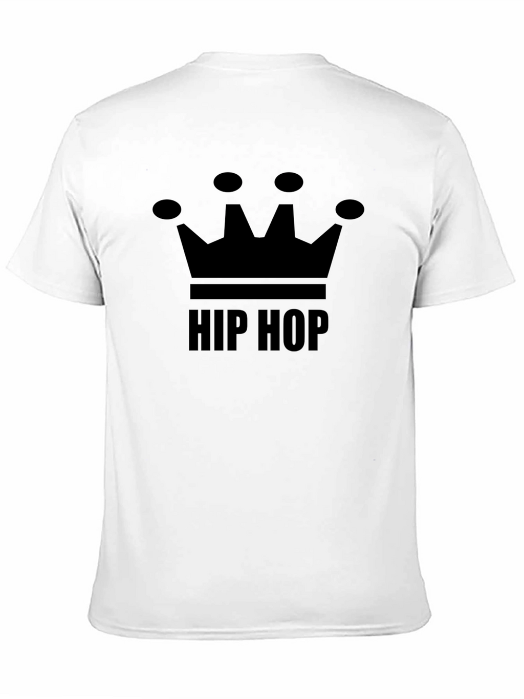 Hip Hop Crown Graphic Tee - Black Cotton Blend