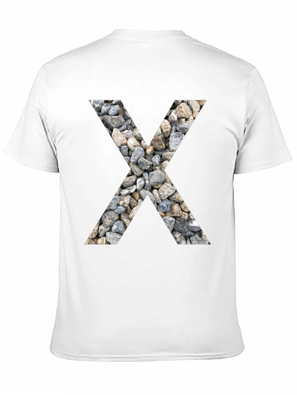 Stone Letter X Graphic Tee - Modern Casual Style