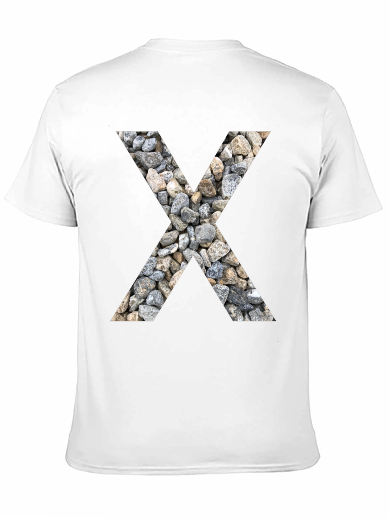 Stone Letter X Graphic Tee - Modern Casual Style