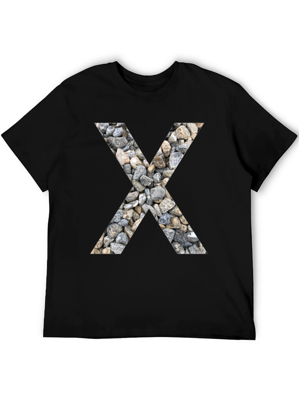 Stone Letter X Graphic Tee - Modern Casual Style