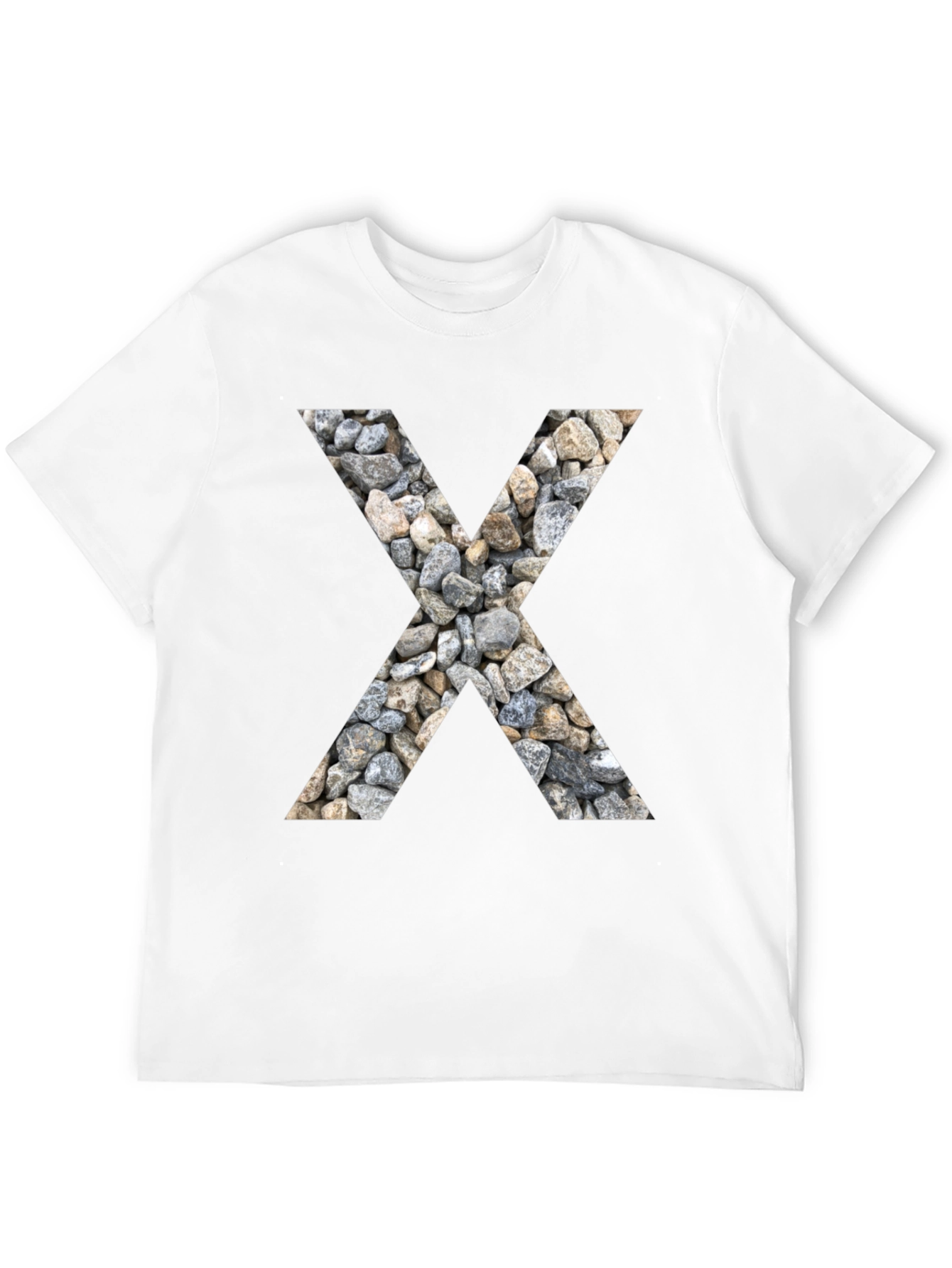 Stone Letter X Graphic Tee - Modern Casual Style