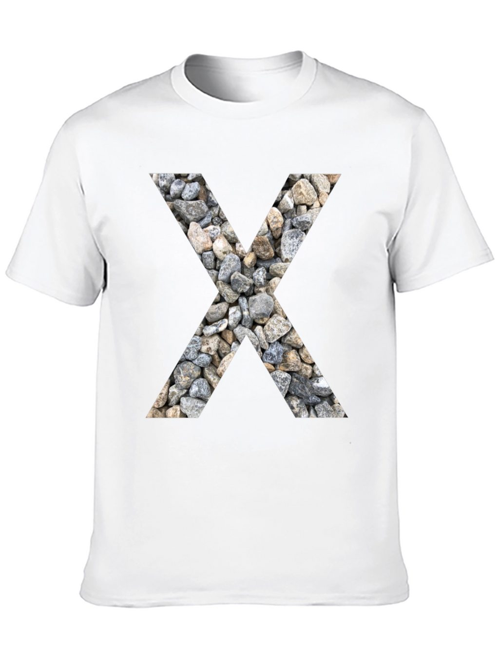 Stone Letter X Graphic Tee - Modern Casual Style