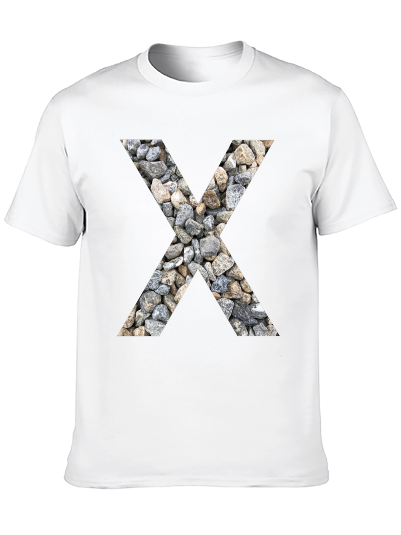 Stone Letter X Graphic Tee - Modern Casual Style