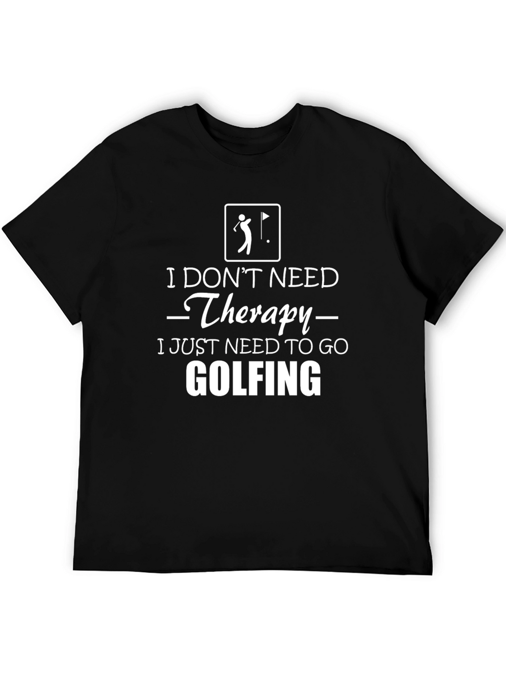 Golfing Therapy T-Shirt - Black Humor Tee
