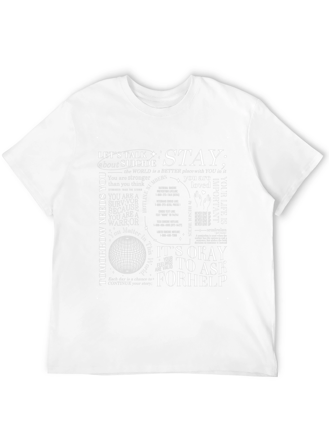 Stay: Suicide Prevention Awareness Graphic T-Shirt