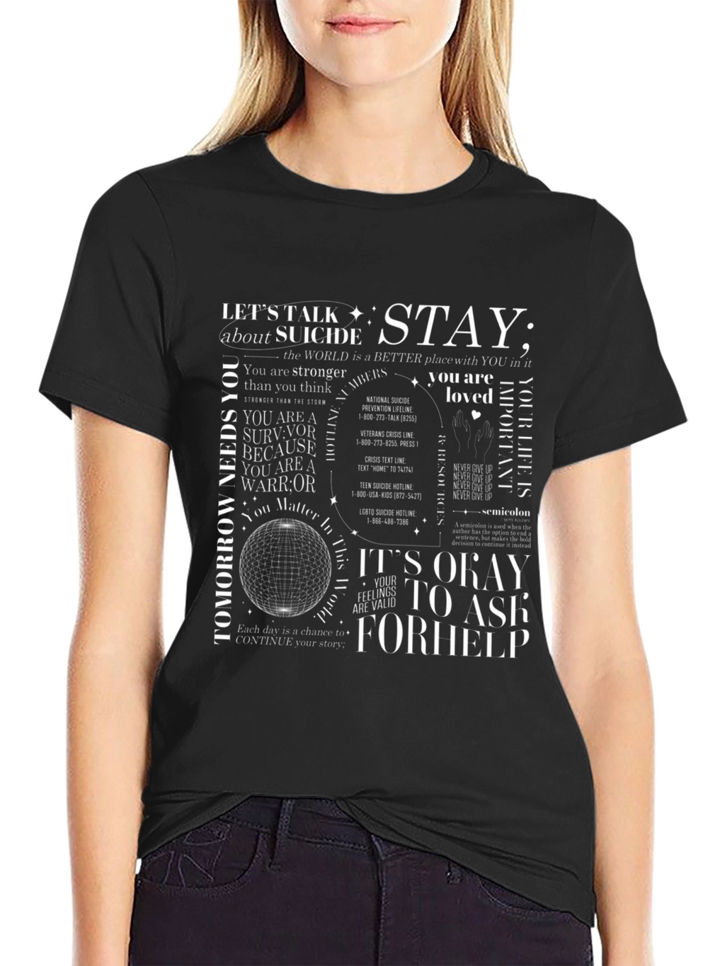 Stay: Suicide Prevention Awareness Graphic T-Shirt