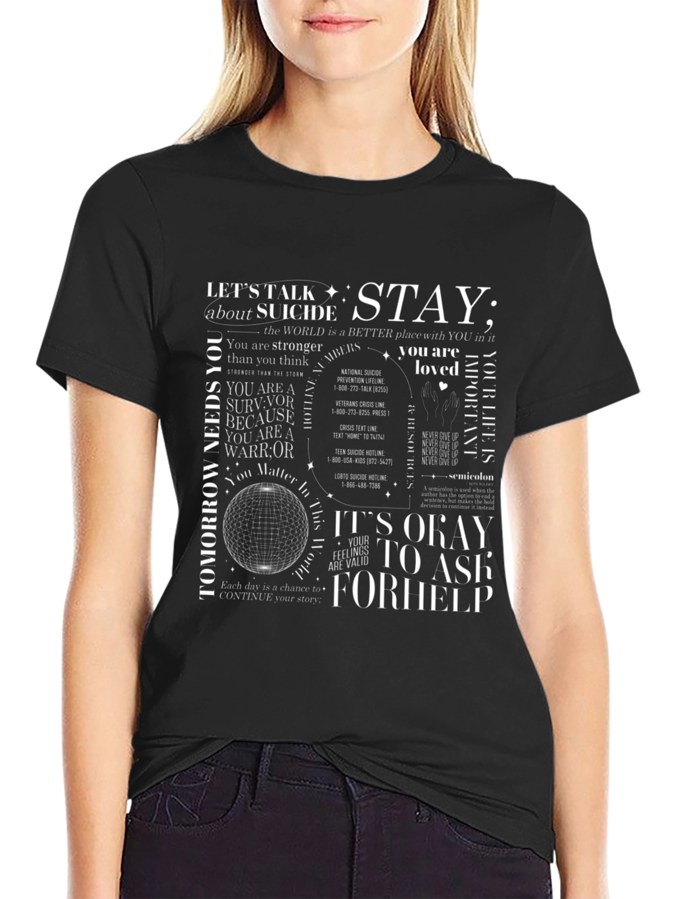 Stay: Suicide Prevention Awareness Graphic T-Shirt