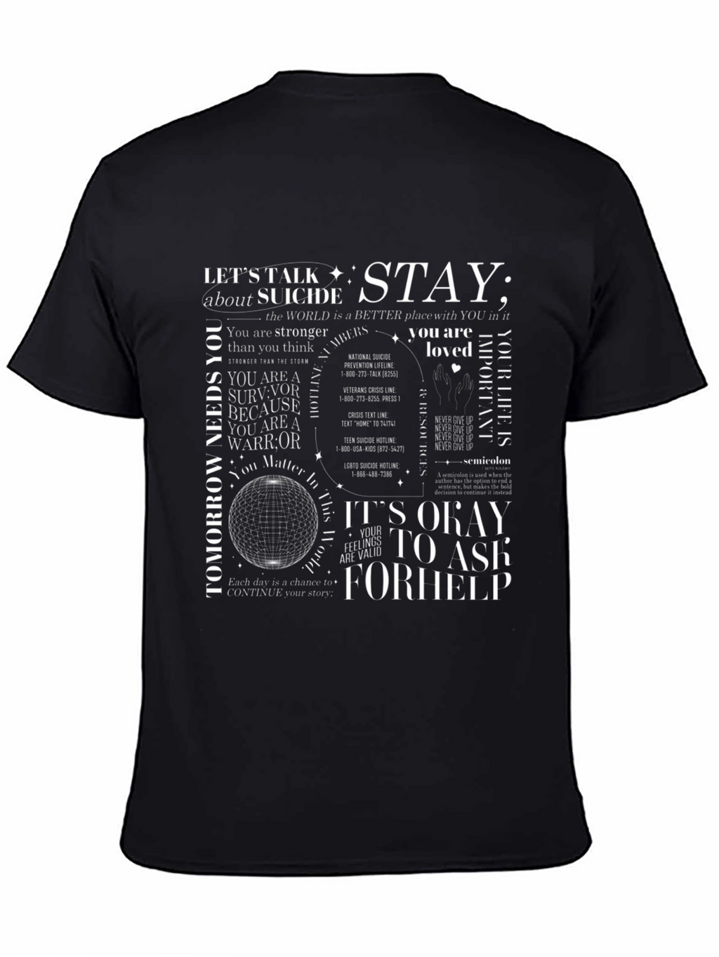 Stay: Suicide Prevention Awareness Graphic T-Shirt