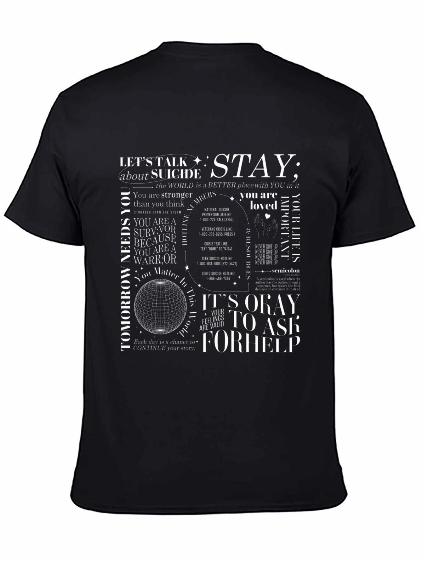 Stay: Suicide Prevention Awareness Graphic T-Shirt