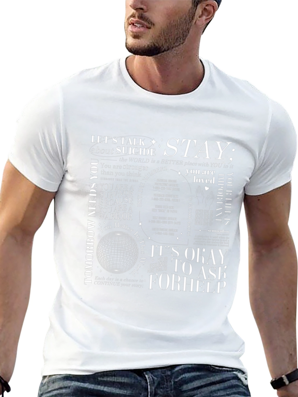 Stay: Suicide Prevention Awareness Graphic T-Shirt