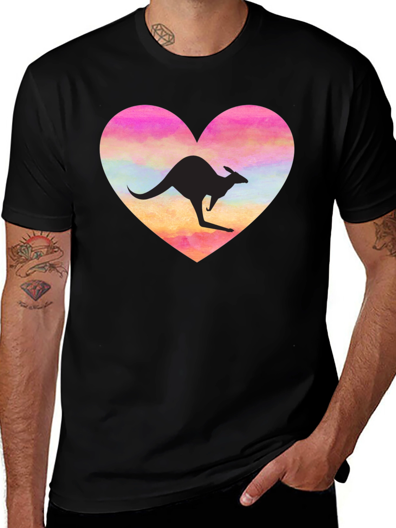 Kangaroo Heart Graphic T-Shirt - Unisex