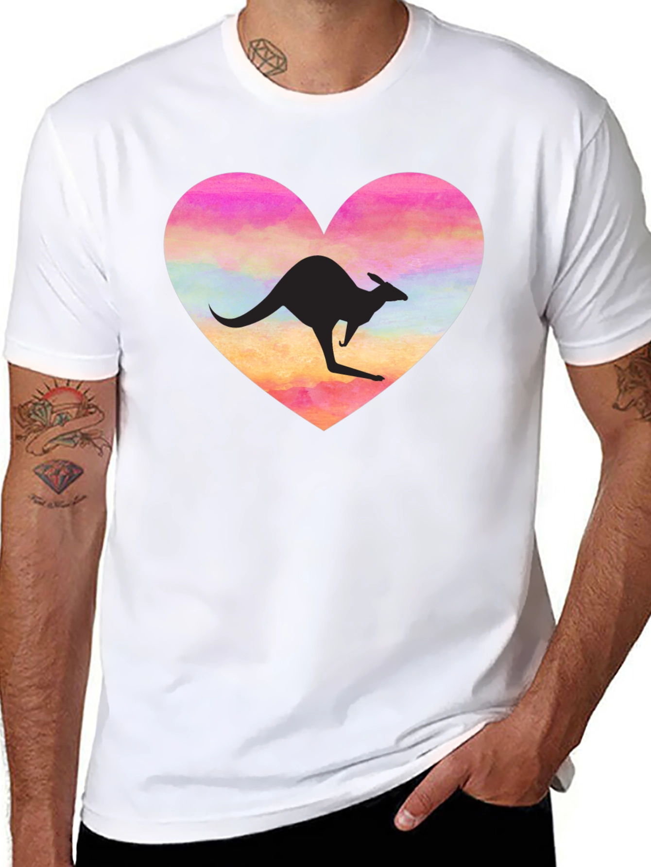 Kangaroo Heart Graphic T-Shirt - Unisex