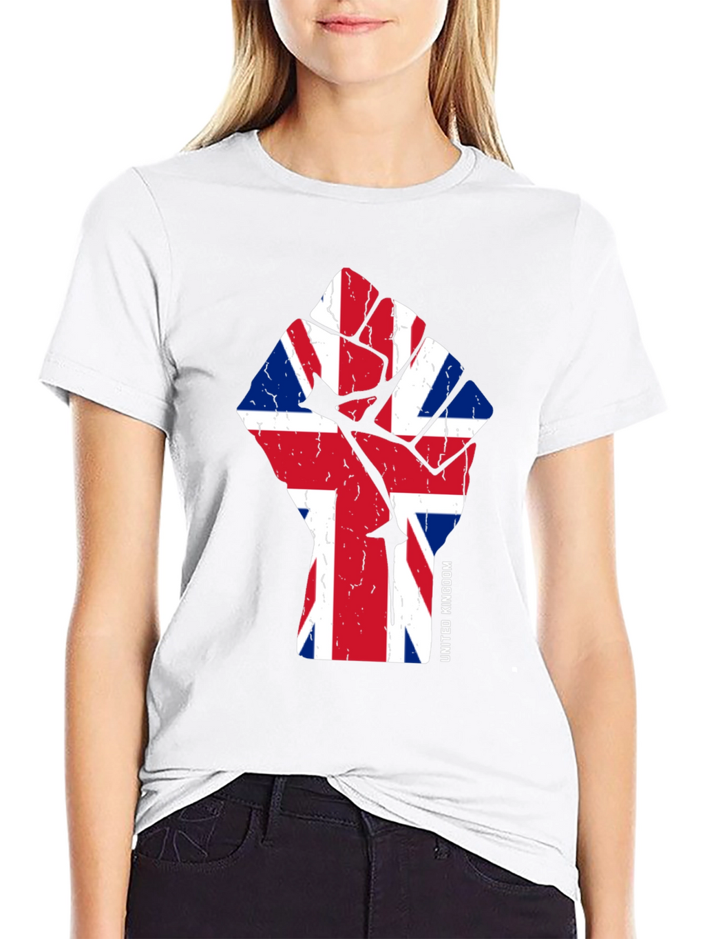 United Kingdom Flag Fist Graphic Tee