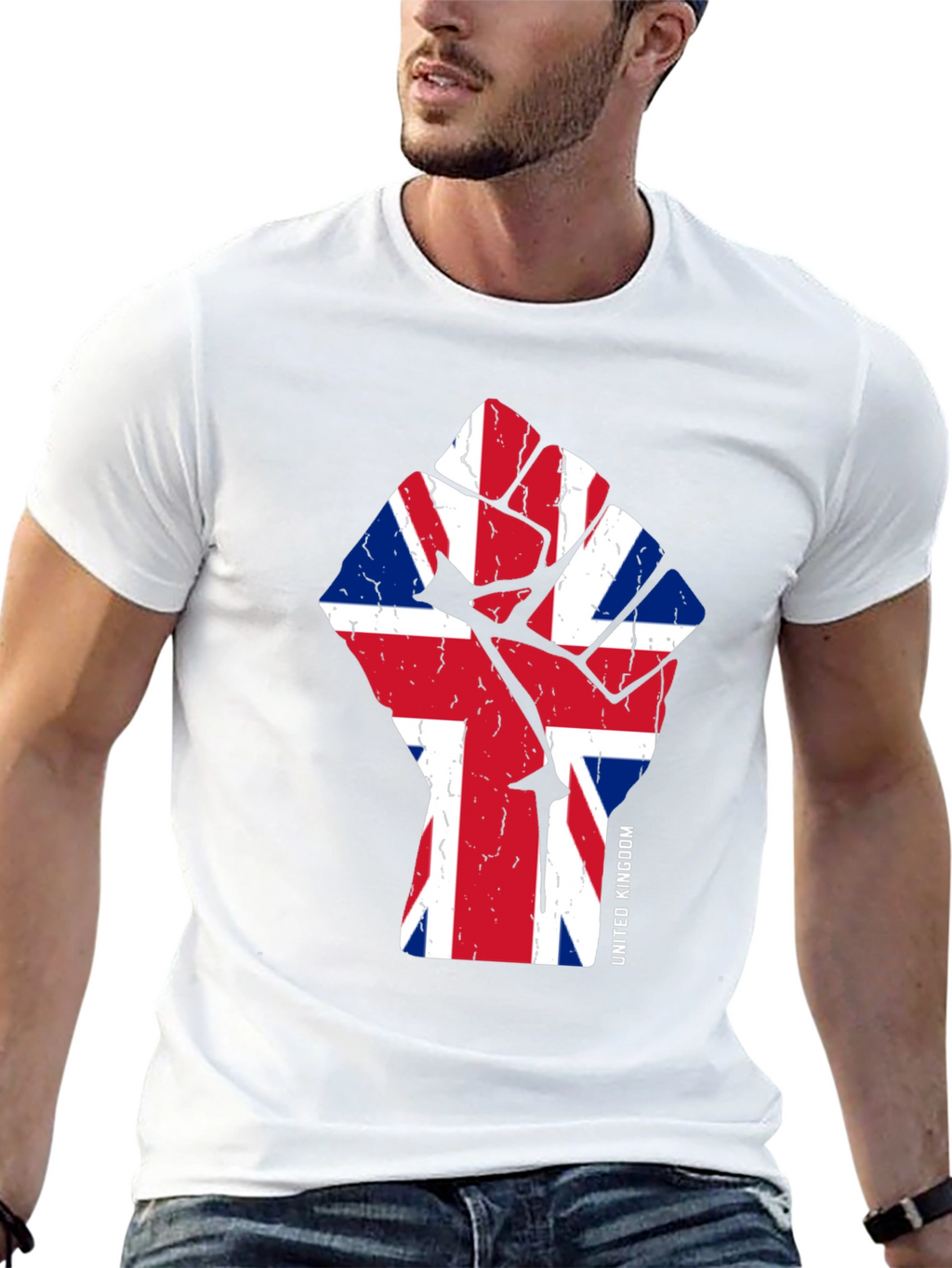 United Kingdom Flag Fist Graphic Tee