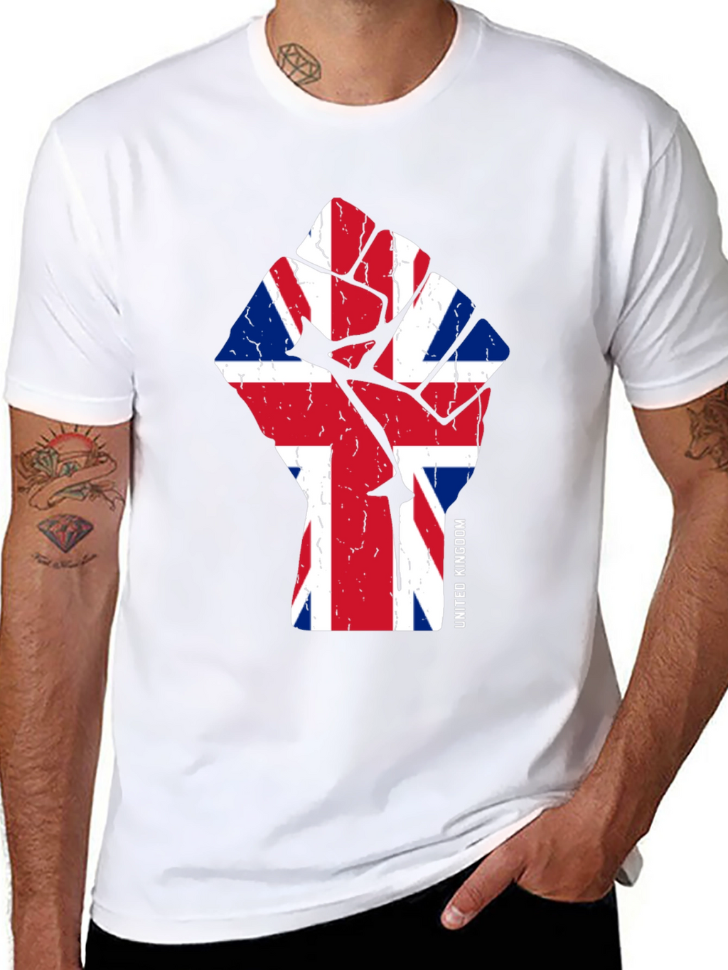 United Kingdom Flag Fist Graphic Tee