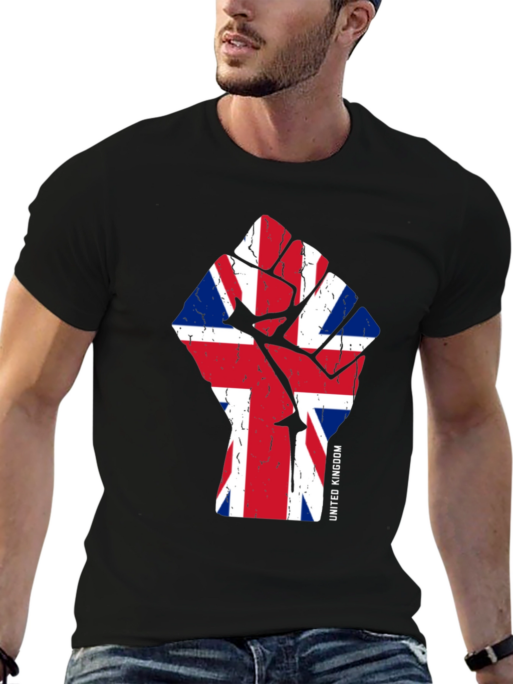 United Kingdom Flag Fist Graphic Tee
