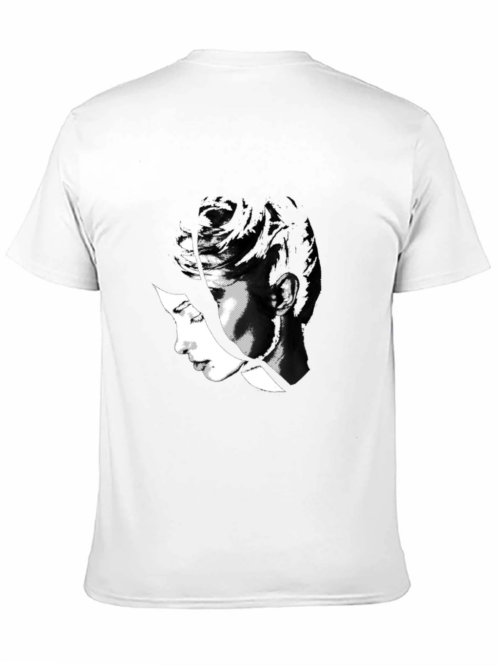 Abstract Black T-Shirt with Womans Face Design