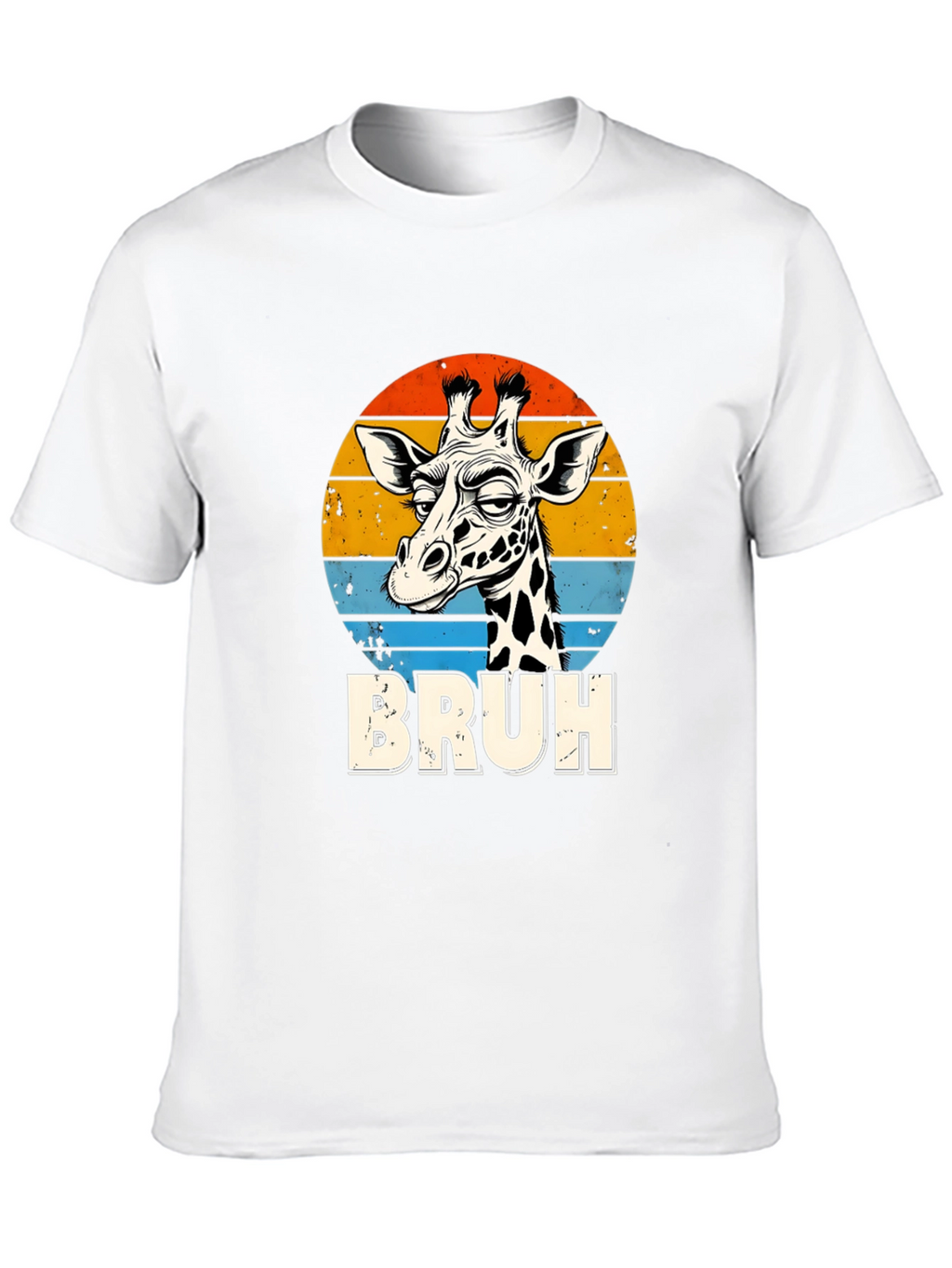 Bruh Giraffe Graphic Tee - Retro Style