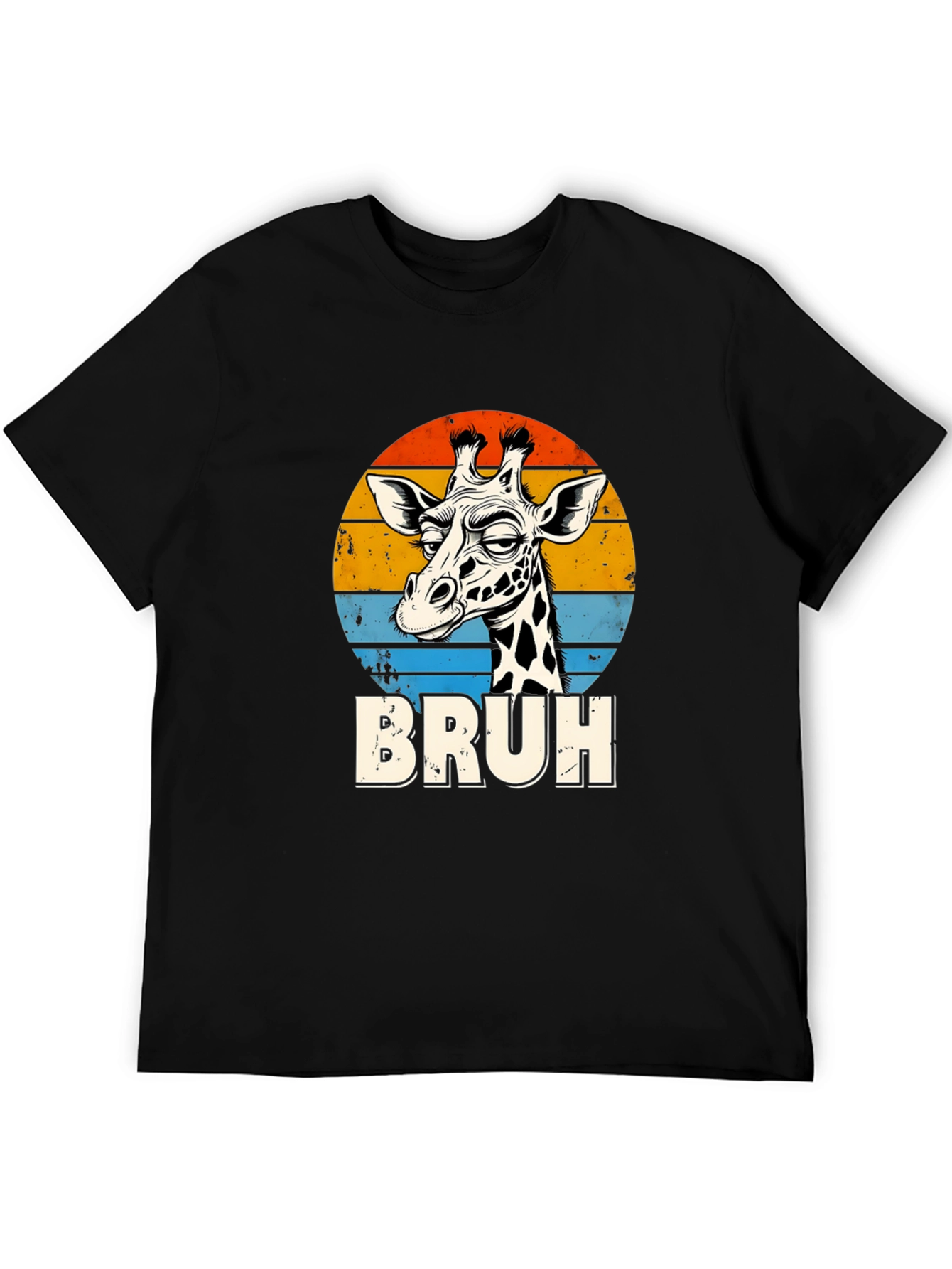 Bruh Giraffe Graphic Tee - Retro Style