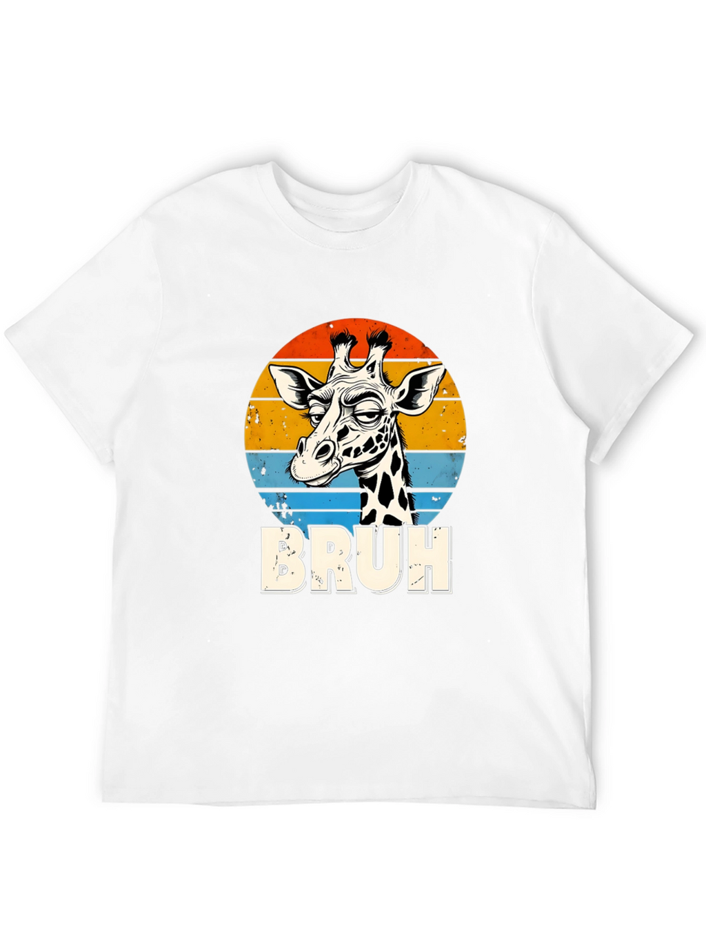 Bruh Giraffe Graphic Tee - Retro Style