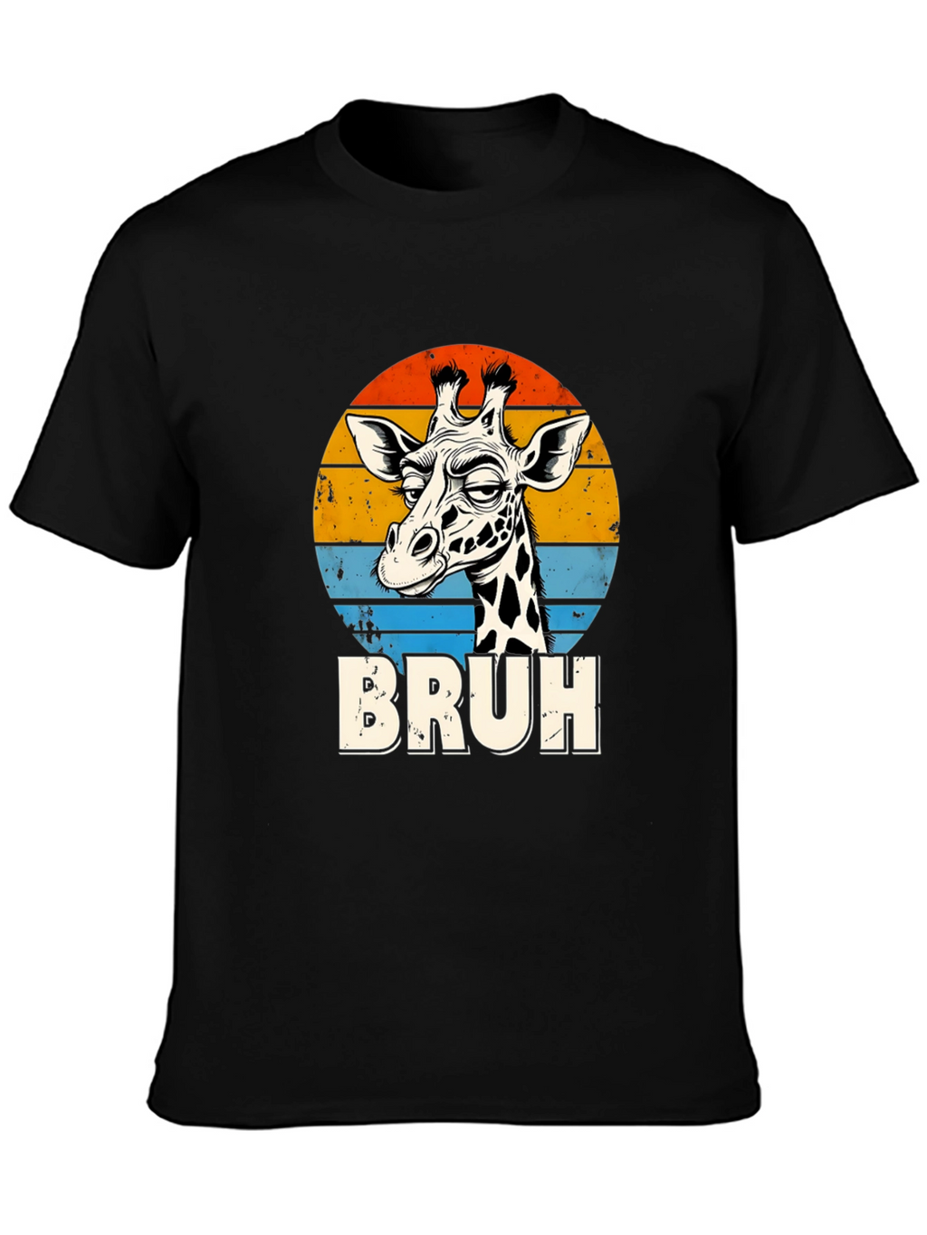 Bruh Giraffe Graphic Tee - Retro Style