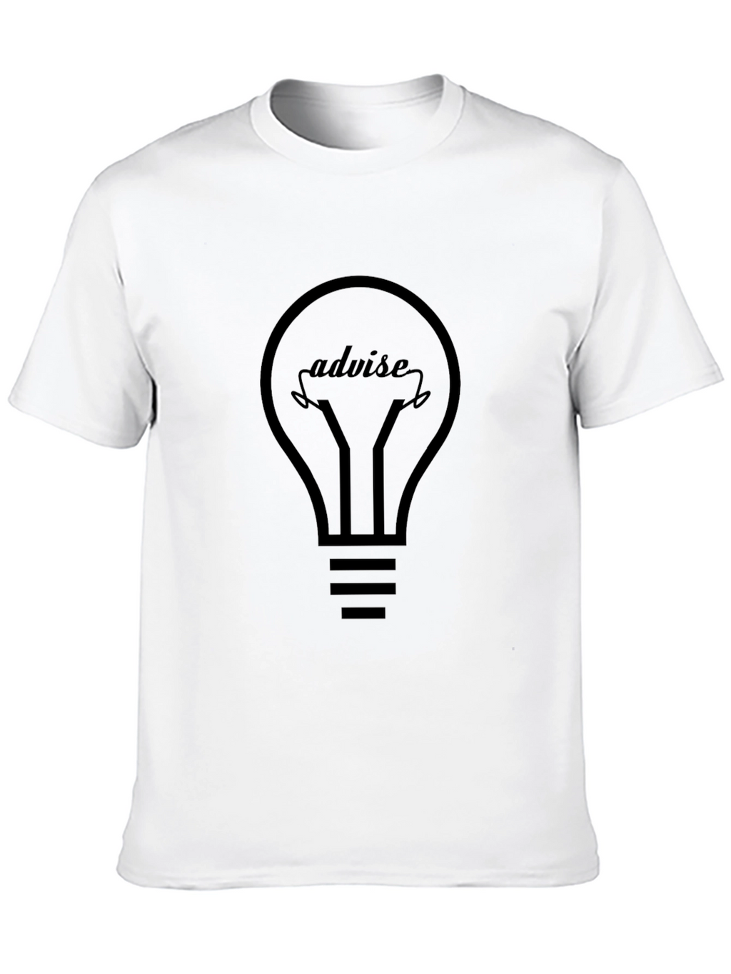 Advise Light Bulb Graphic T-Shirt - Black