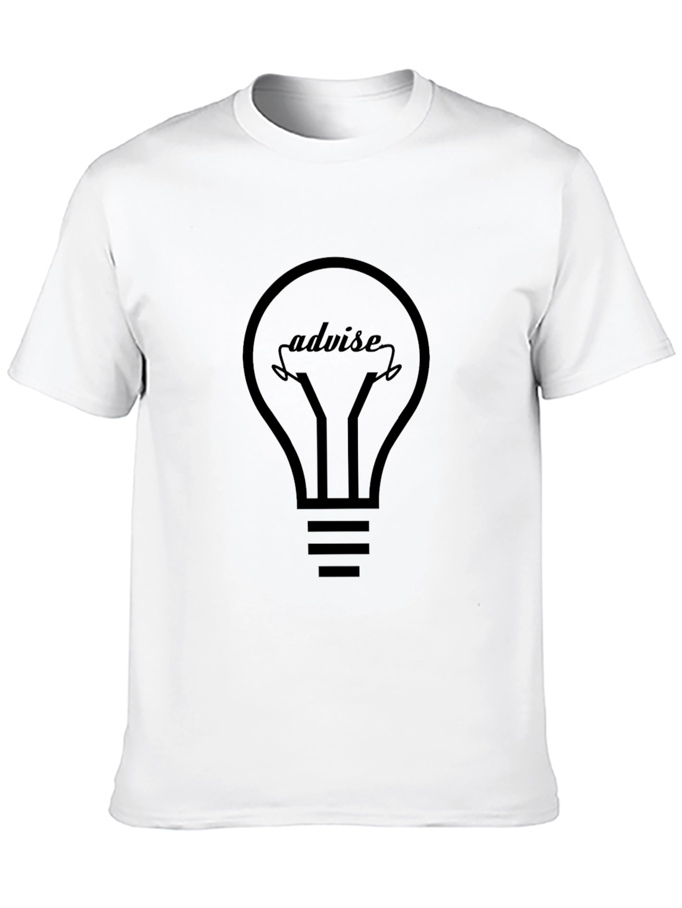 Advise Light Bulb Graphic T-Shirt - Black
